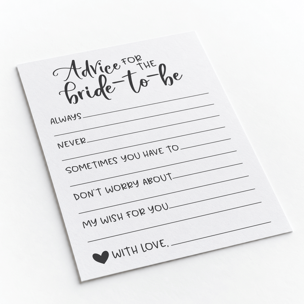 Advice for the Bride Bridal Shower Activity