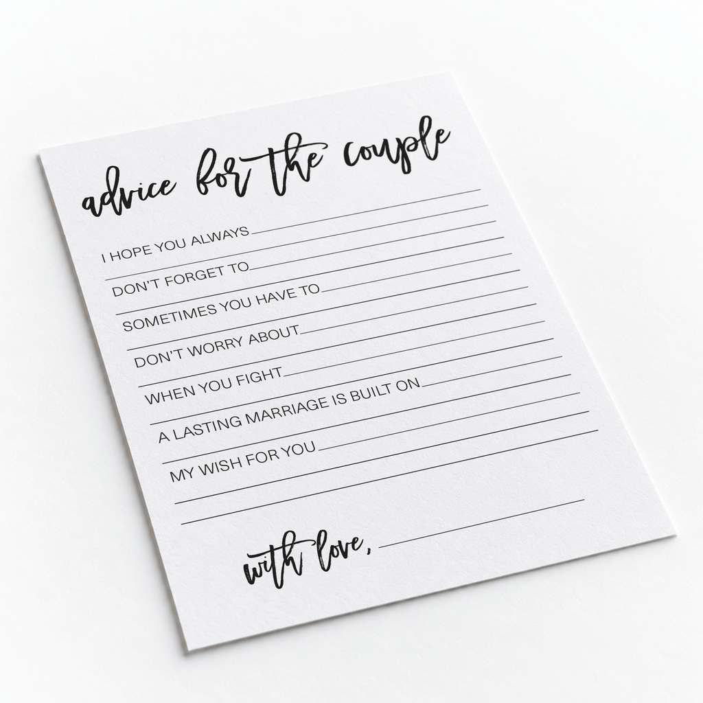 Advice for the Couple Bridal Shower Activity