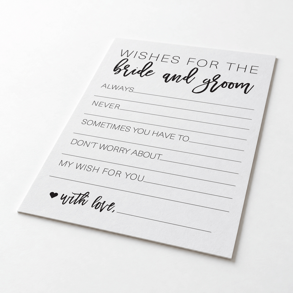 Wishes for the Bride and Groom Bridal Shower Activity