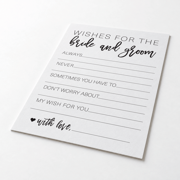 Wishes for the Bride and Groom Bridal Shower Activity