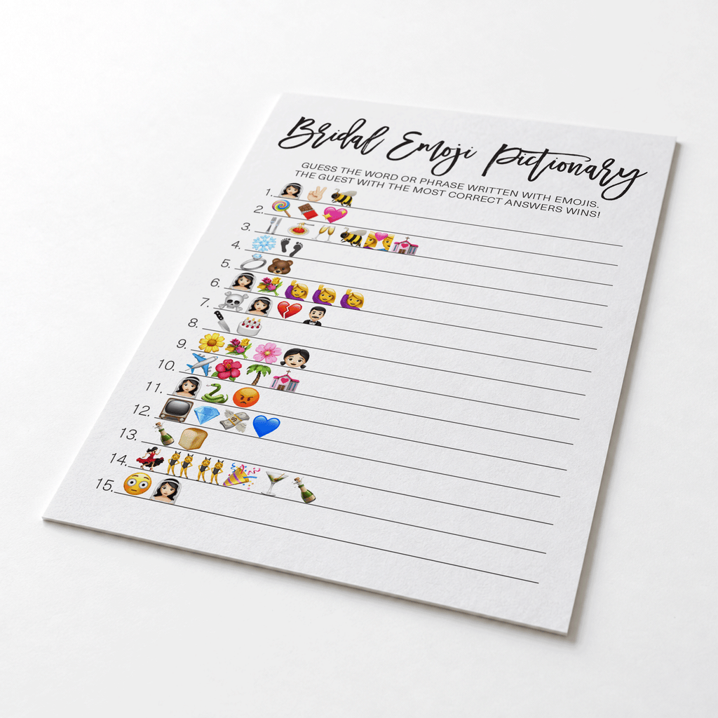 Bridal Emoji Pictionary Bridal Shower Game