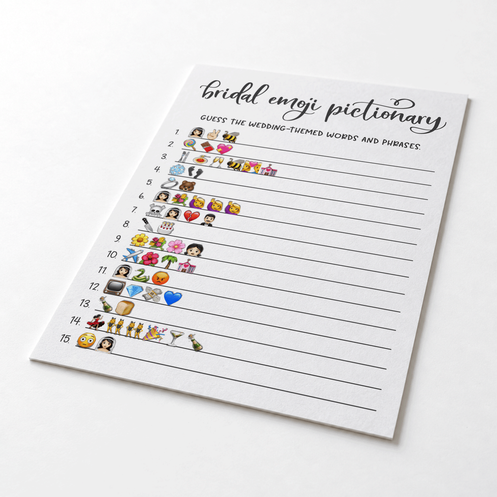 Bridal Emoji Pictionary Bridal Shower Game