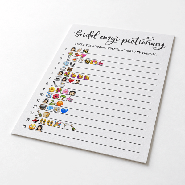 Bridal Emoji Pictionary Bridal Shower Game