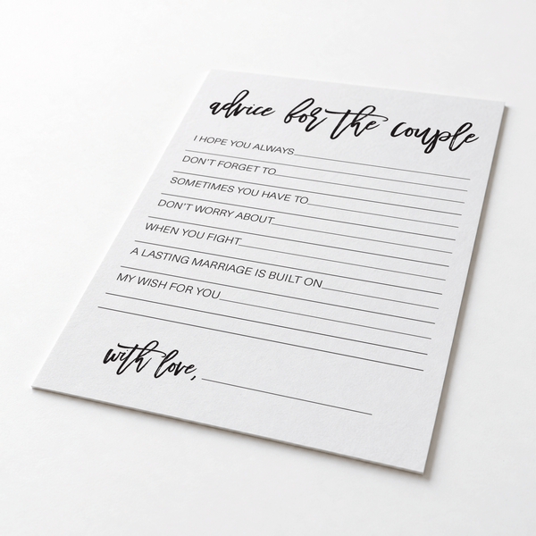 Advice for the Couple Bridal Shower Activity
