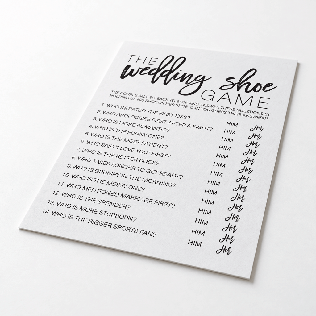 Wedding Shoe Bridal Shower Game