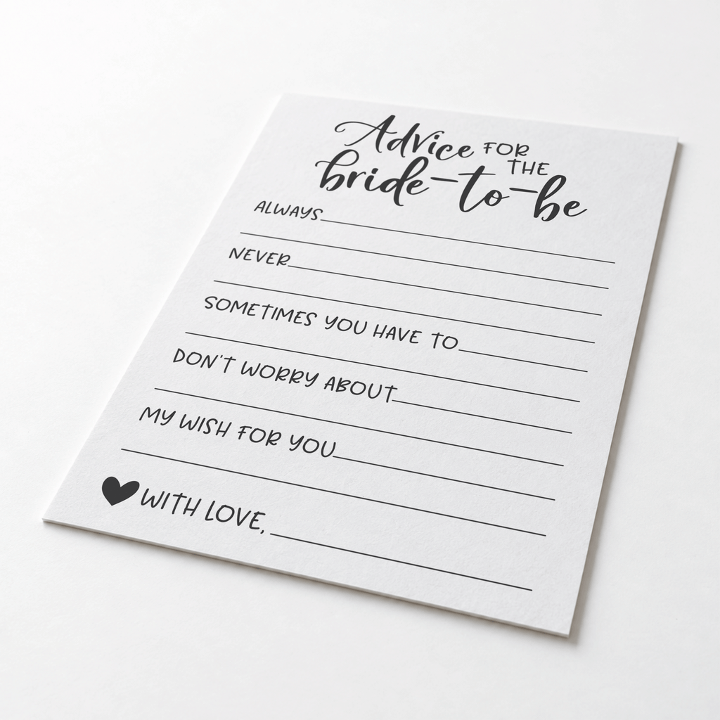 Advice for the Bride Bridal Shower Activity