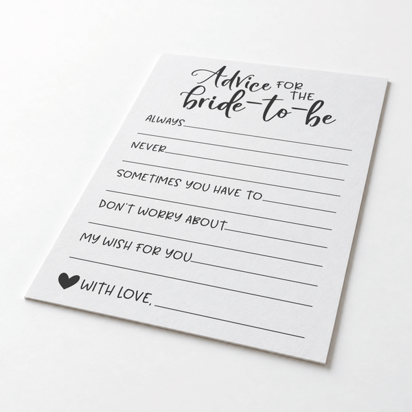 Advice for the Bride Bridal Shower Activity