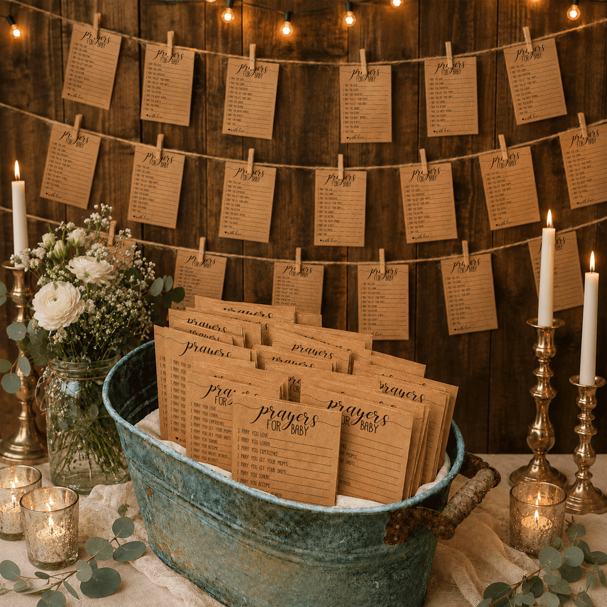 Prayers for Baby Cards - Baby Shower Activity
