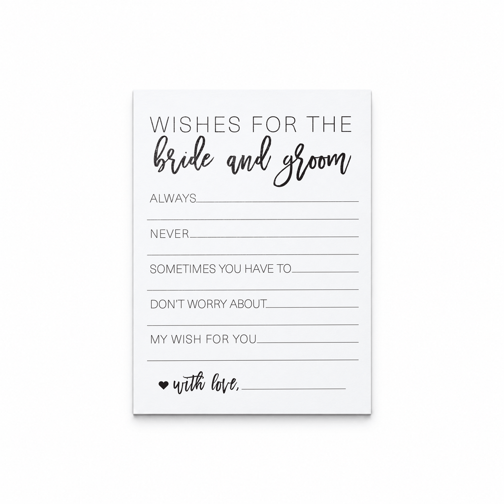 Wishes for the Bride and Groom Bridal Shower Activity