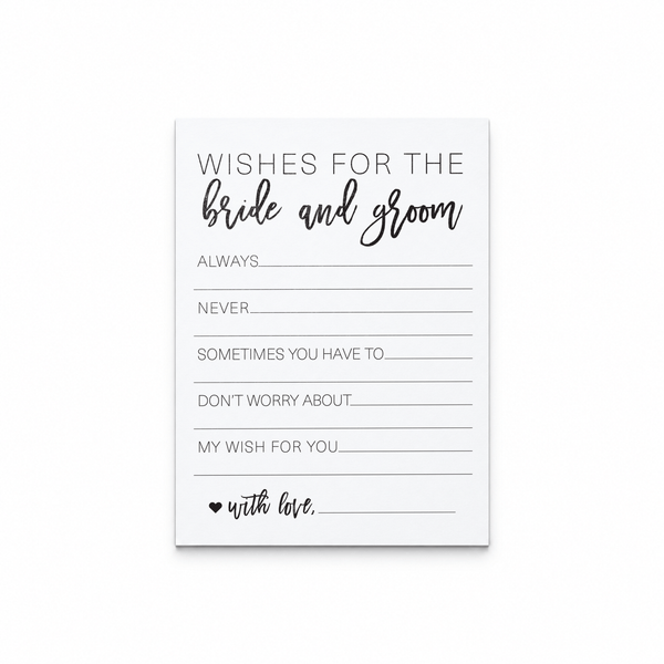 Wishes for the Bride and Groom Bridal Shower Activity