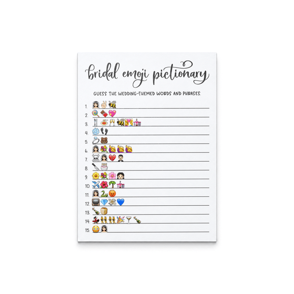 Bridal Emoji Pictionary Bridal Shower Game
