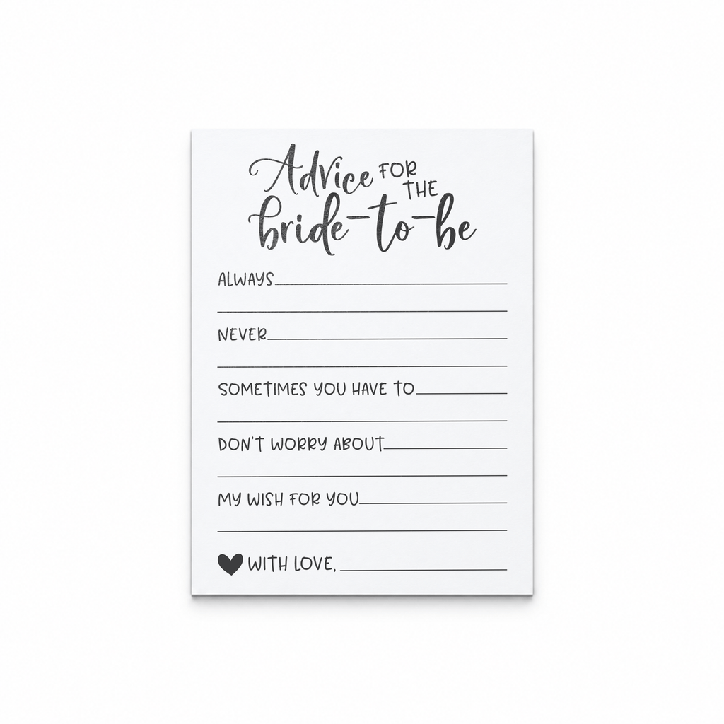 Advice for the Bride Bridal Shower Activity