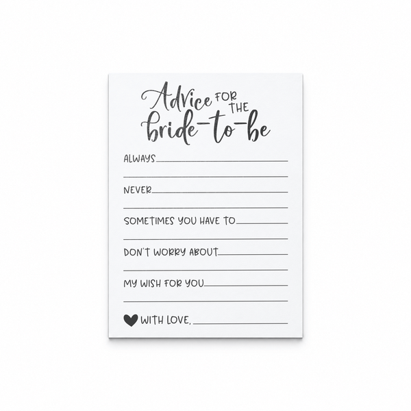 Advice for the Bride Bridal Shower Activity