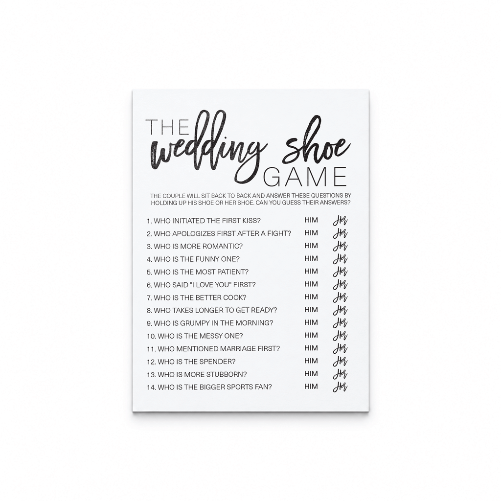 Wedding Shoe Bridal Shower Game