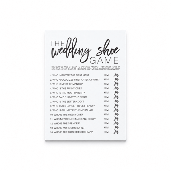 Wedding Shoe Bridal Shower Game