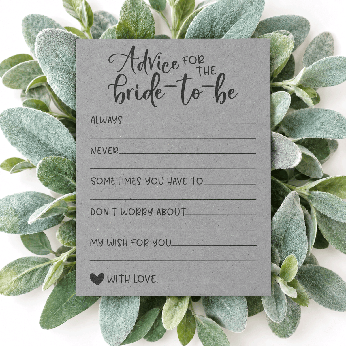 Advice for the Bride Bridal Shower Activity