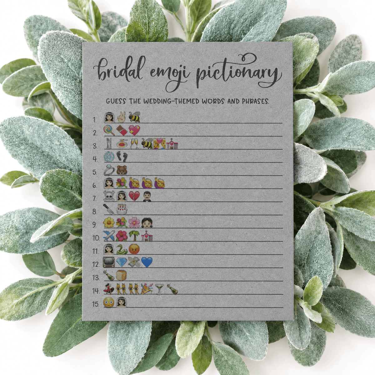 Bridal Emoji Pictionary Bridal Shower Game