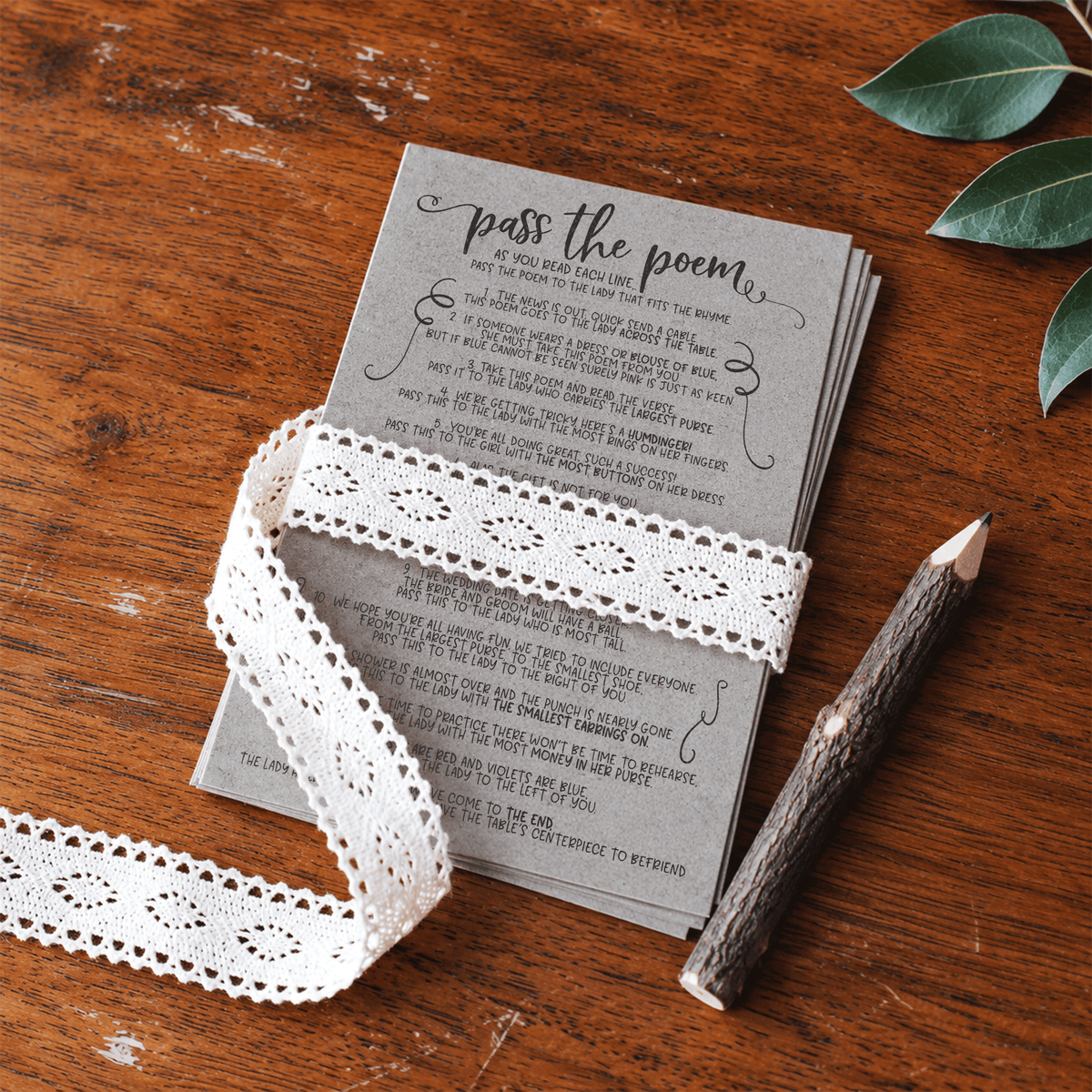 Pass The Poem Bridal Shower Game