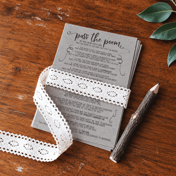 Pass The Poem Bridal Shower Game