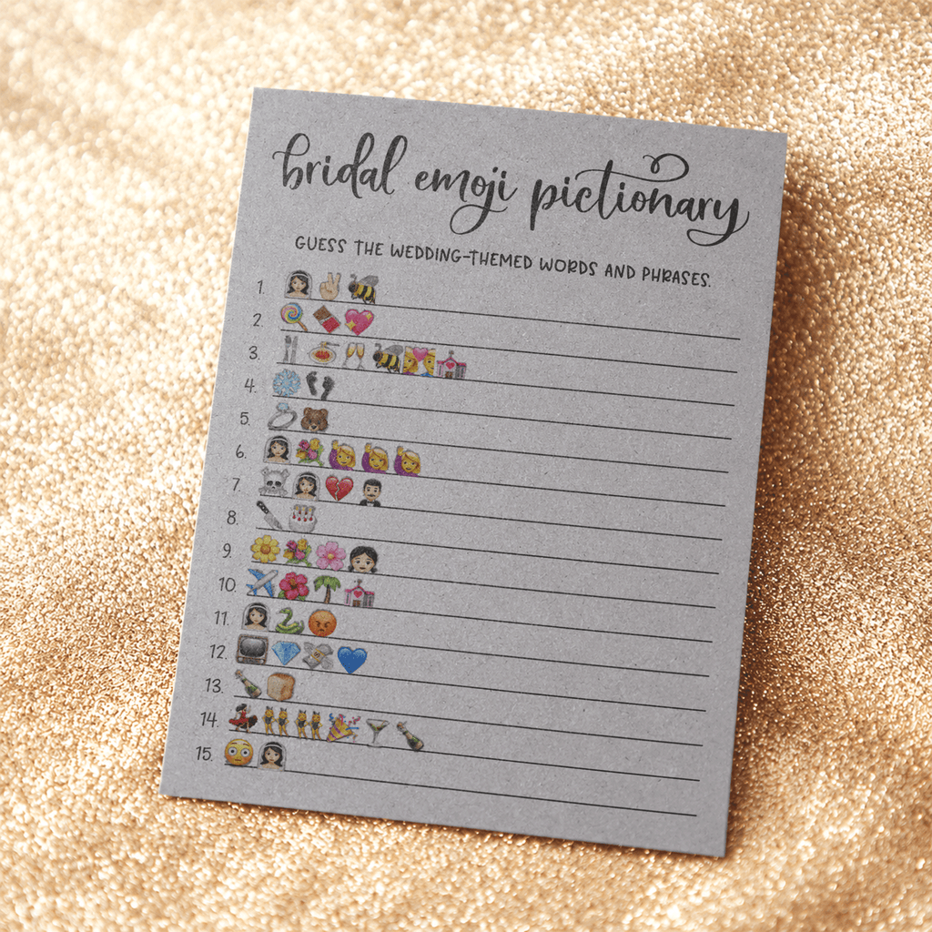 Bridal Emoji Pictionary Bridal Shower Game