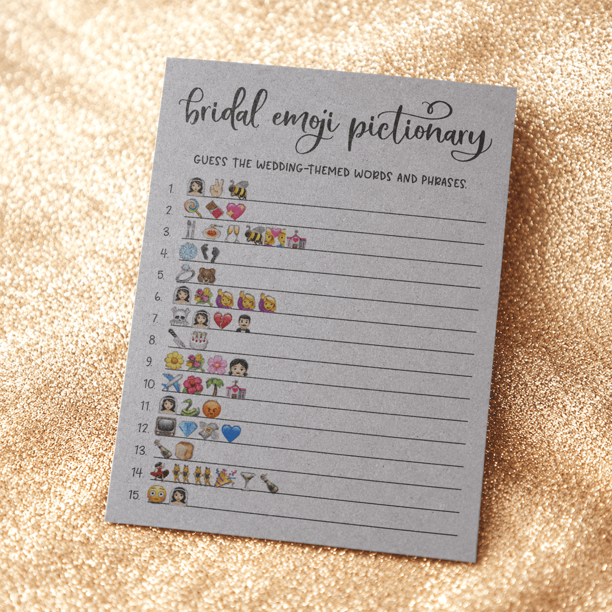 Bridal Emoji Pictionary Bridal Shower Game
