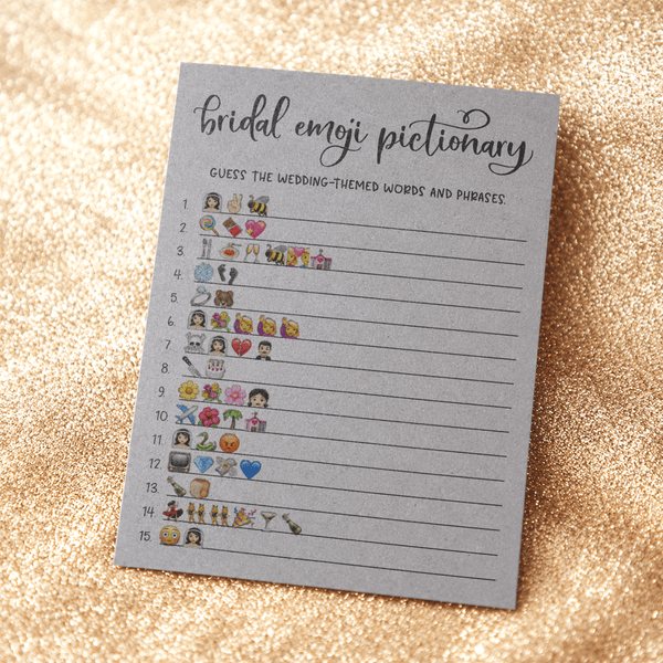 Bridal Emoji Pictionary Bridal Shower Game