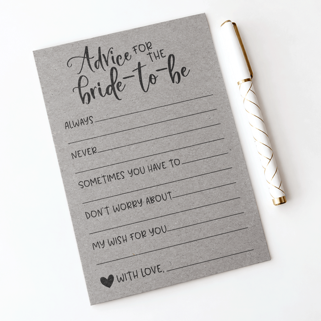 Advice for the Bride Bridal Shower Activity