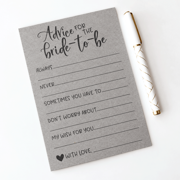 Advice for the Bride Bridal Shower Activity