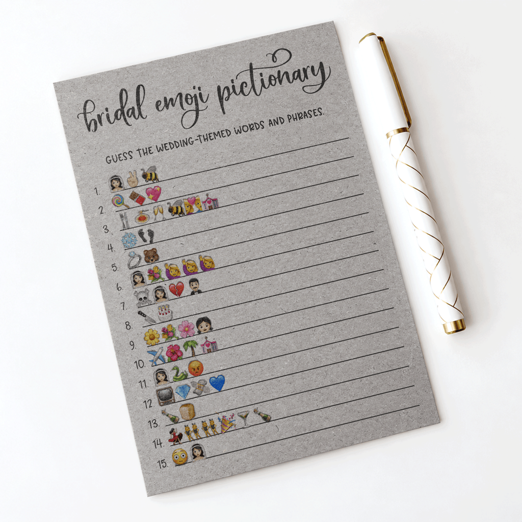 Bridal Emoji Pictionary Bridal Shower Game