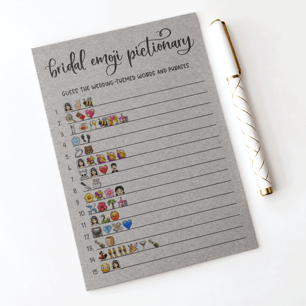 Bridal Emoji Pictionary Bridal Shower Game