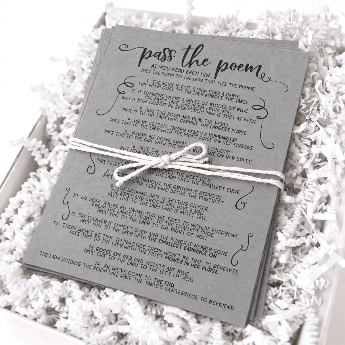 Pass The Poem Bridal Shower Game
