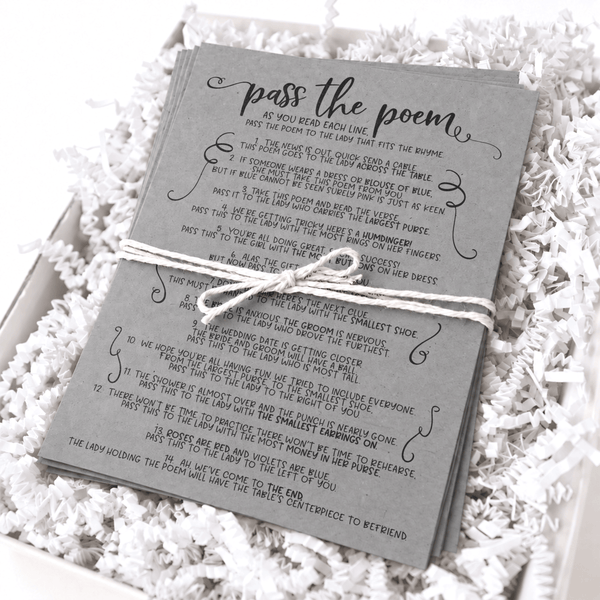 Pass The Poem Bridal Shower Game