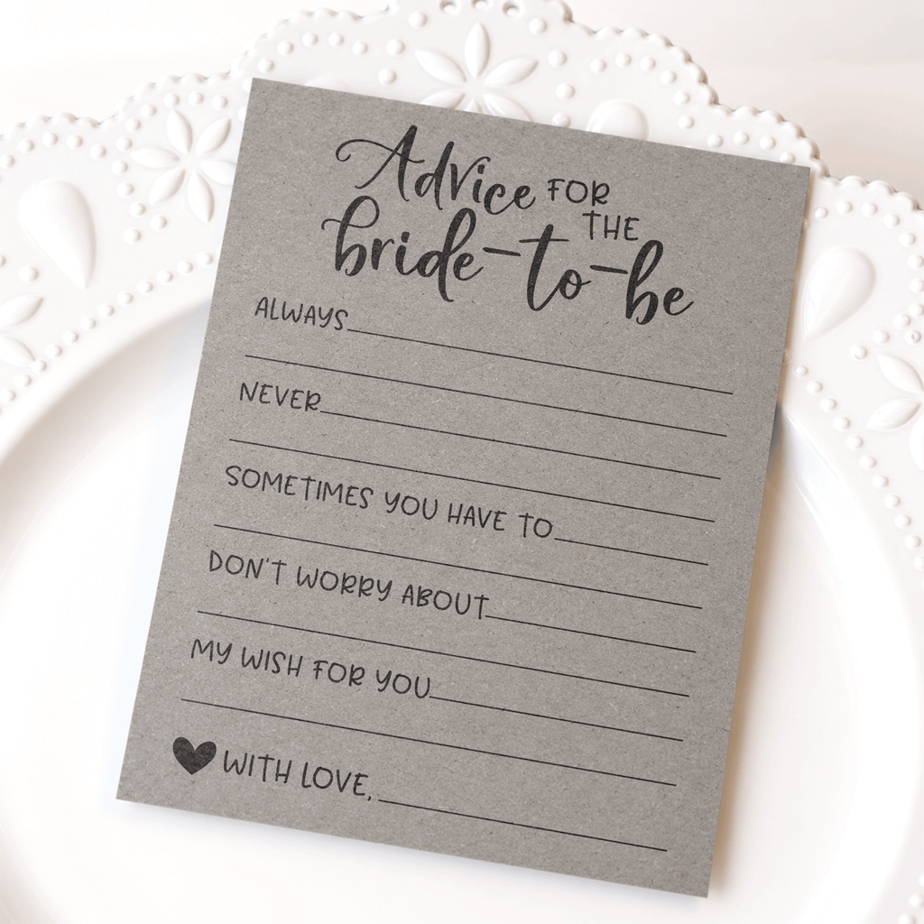 Advice for the Bride Bridal Shower Activity