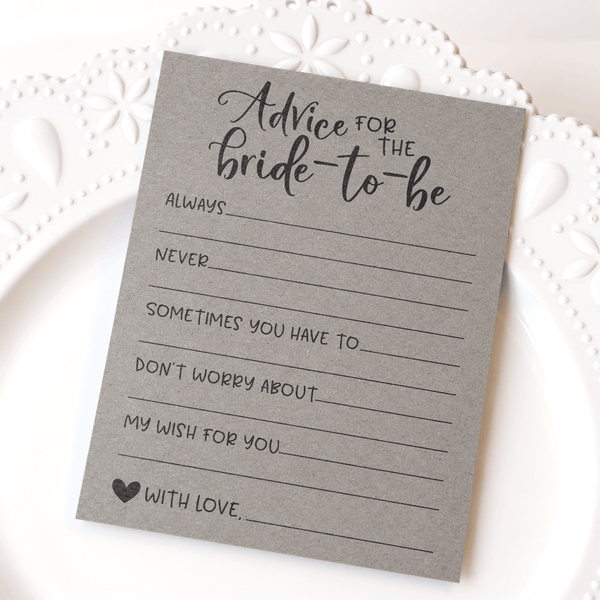 Advice for the Bride Bridal Shower Activity