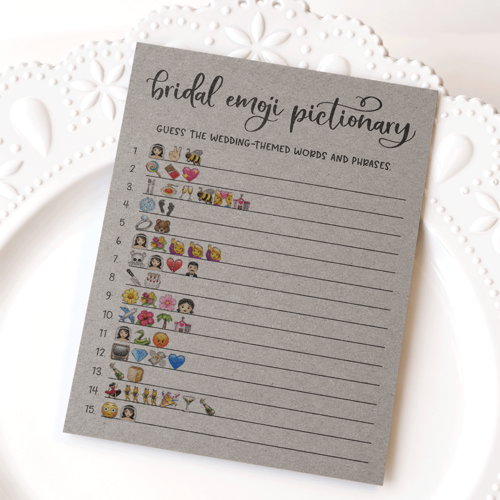 Bridal Emoji Pictionary Bridal Shower Game
