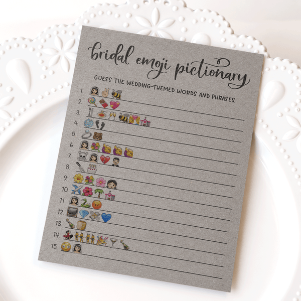 Bridal Emoji Pictionary Bridal Shower Game
