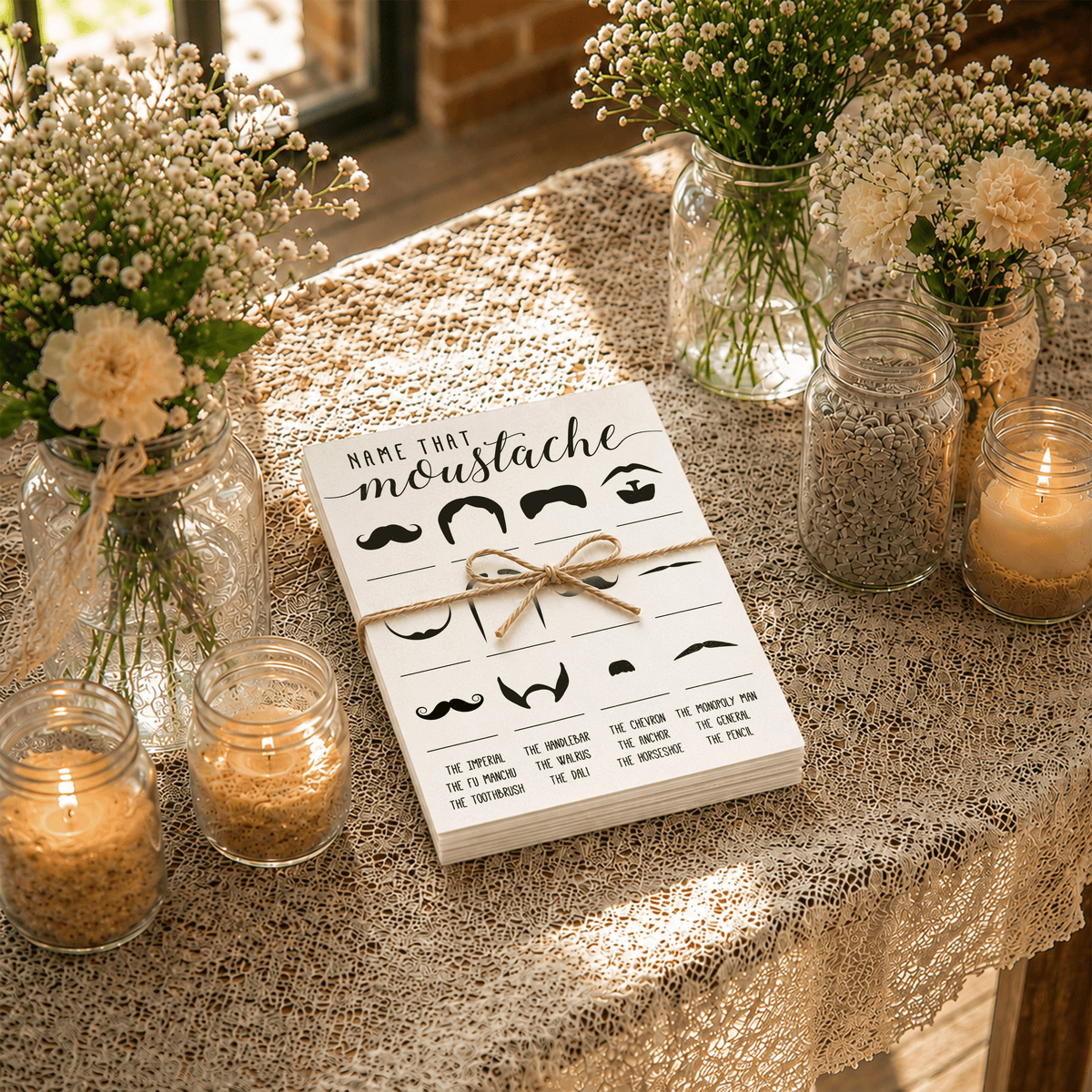 Name That Moustache Baby Shower Game