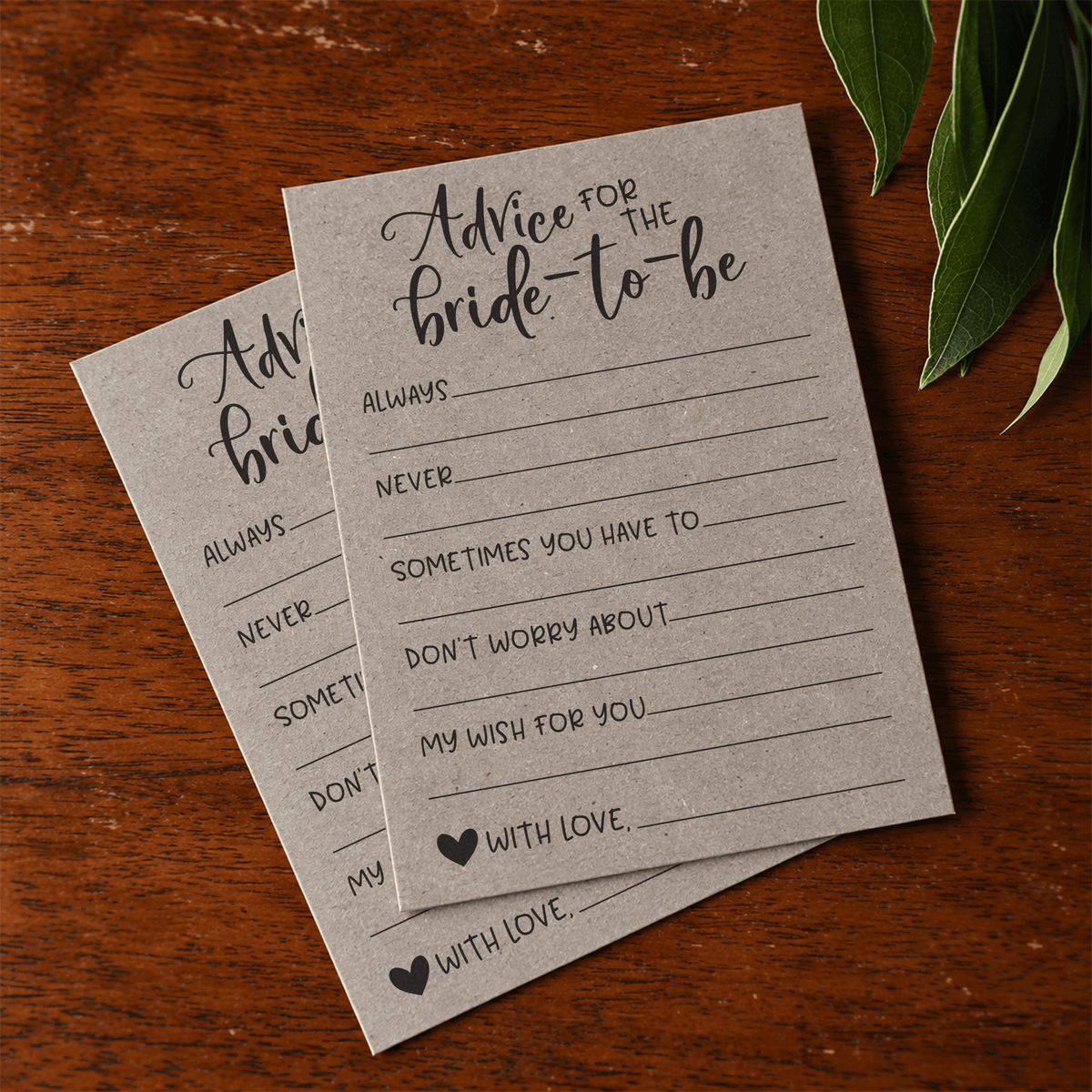 Advice for the Bride Bridal Shower Activity