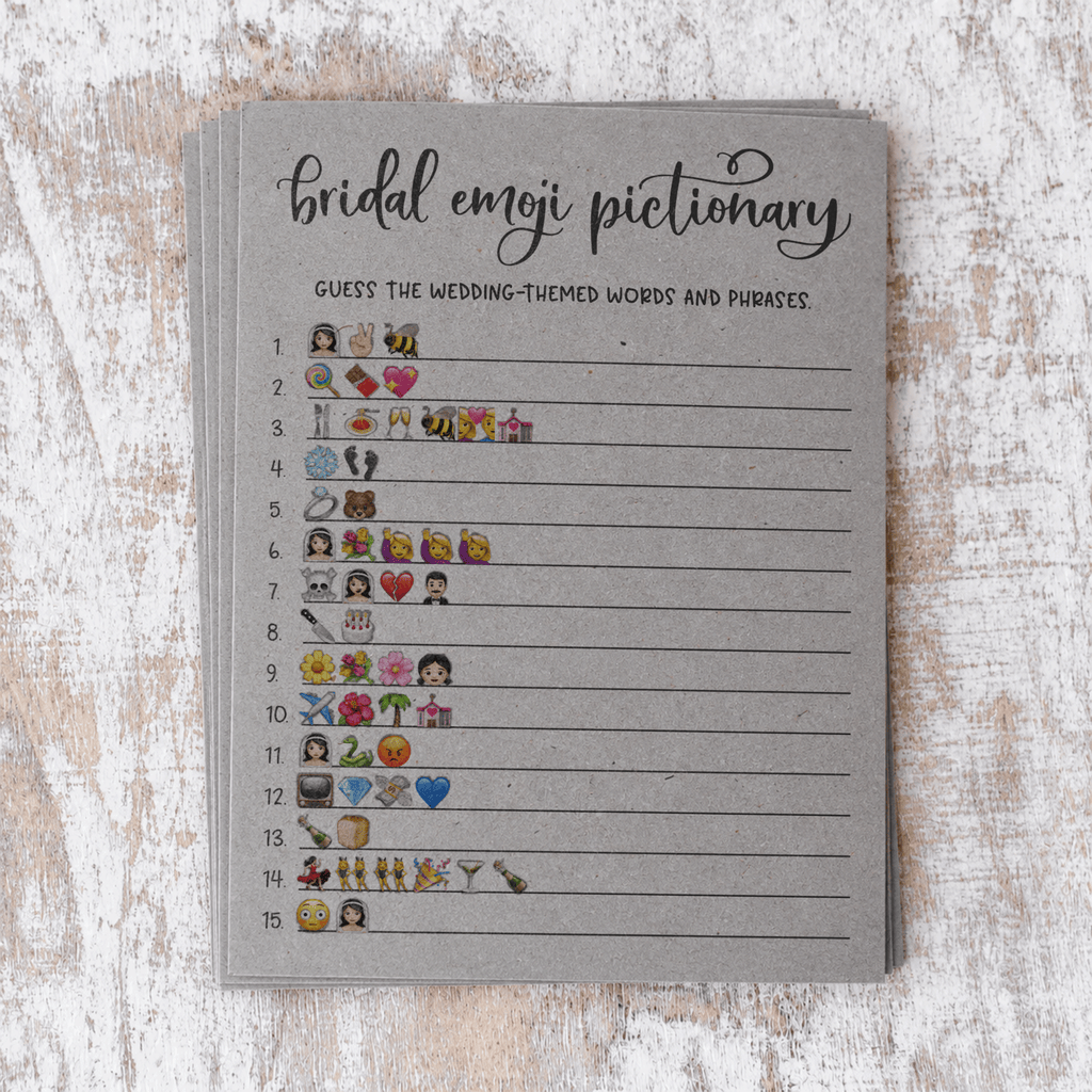 Bridal Emoji Pictionary Bridal Shower Game