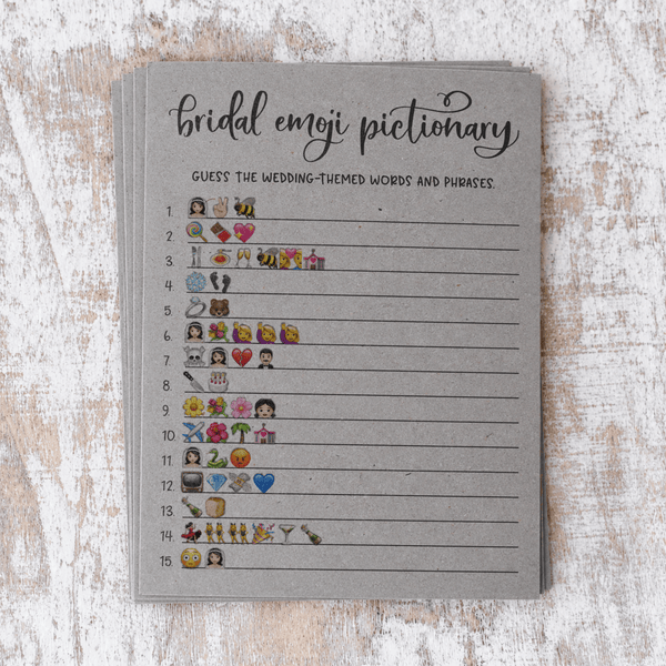 Bridal Emoji Pictionary Bridal Shower Game