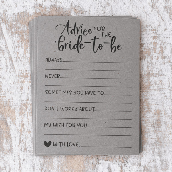 Advice for the Bride Bridal Shower Activity
