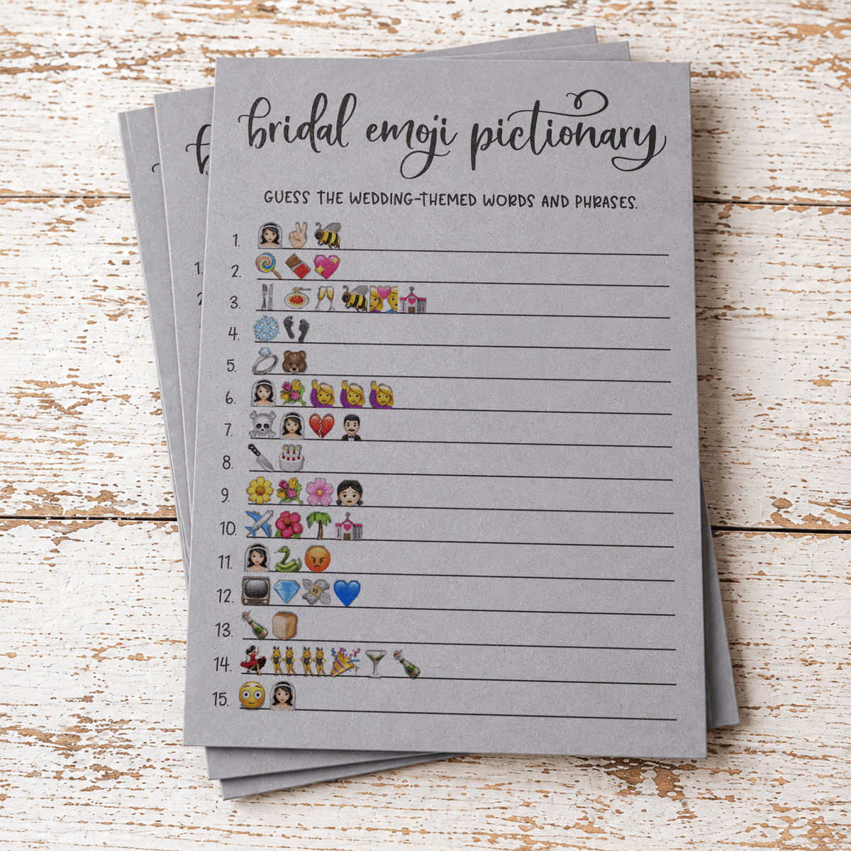 Bridal Emoji Pictionary Bridal Shower Game