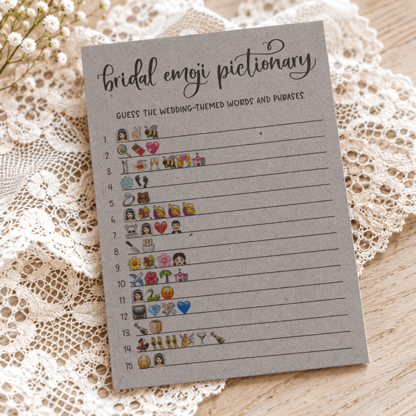 Bridal Emoji Pictionary Bridal Shower Game