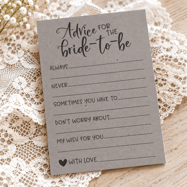 Advice for the Bride Bridal Shower Activity