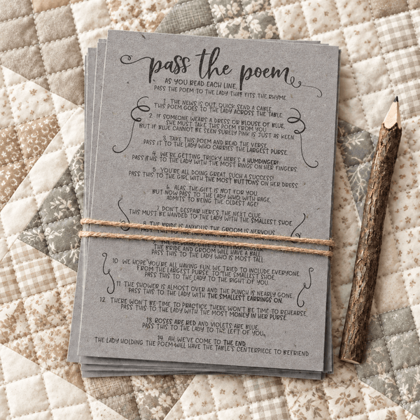 Pass The Poem Bridal Shower Game