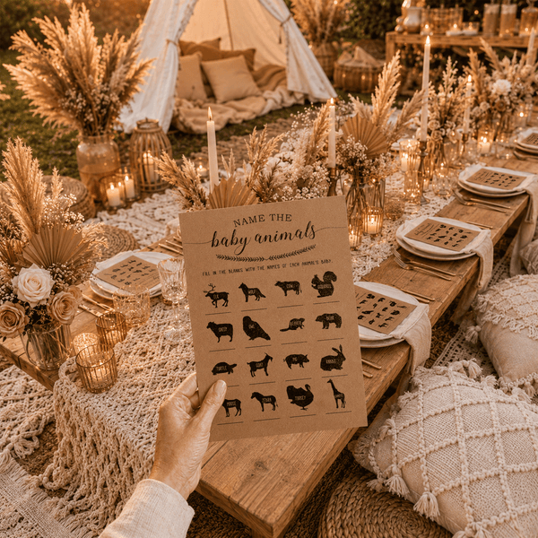 Name the Baby Animals Baby Shower Game
