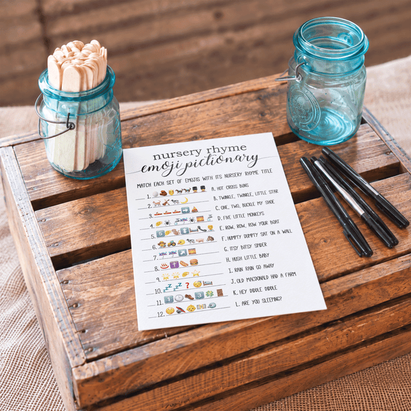 Nursery Emoji Pictionary Baby Shower Game
