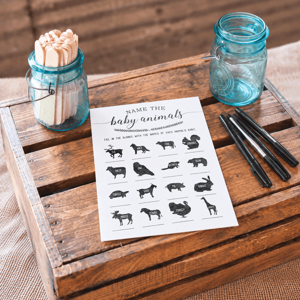 Name the Baby Animals Baby Shower Game