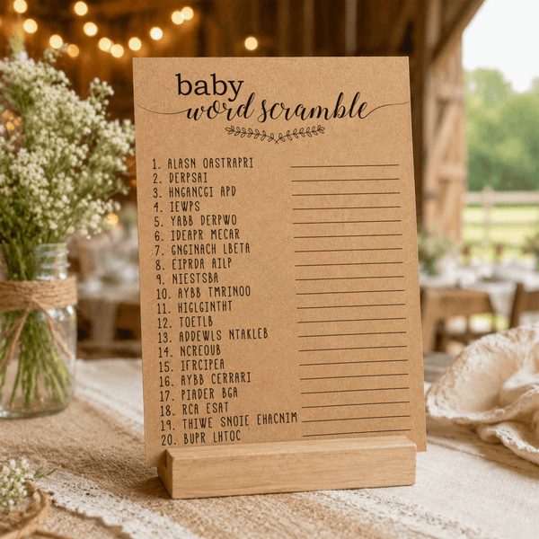 Baby Word Scramble Baby Shower Game