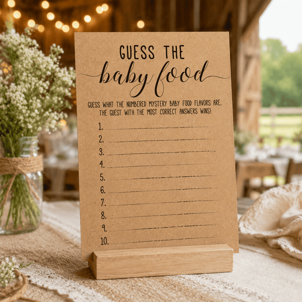 Guess the Baby Food Baby Shower Game
